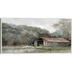 Old Gray Barn Framed Canvas Art Print