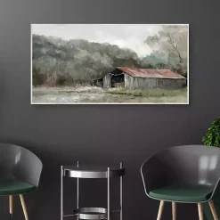 Old Gray Barn Framed Canvas Art Print