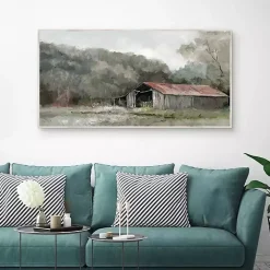 Old Gray Barn Framed Canvas Art Print