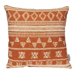 Orange Boho Print Pillow