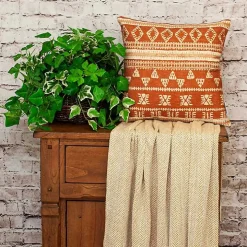 Orange Boho Print Pillow