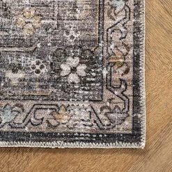 Orange Distressed Medallion Washable Runner