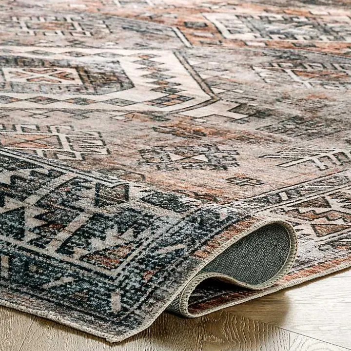 Orange Global Pattern Washable Runner
