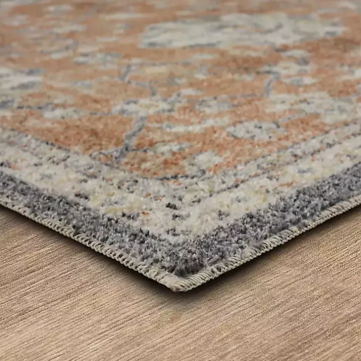 Orange Granary Floral Area Rug, 6x9