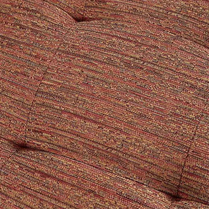 Orange Mid-Century Pecan Finish Accent Chair