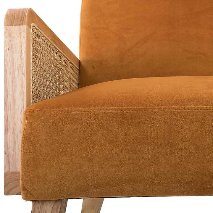 Orange Rattan Accent Chair