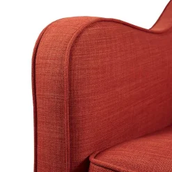 Orange Swivel Upholstered Wide Seat Accent Chair