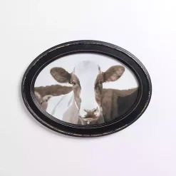 Oval Cow Selfie Framed Art