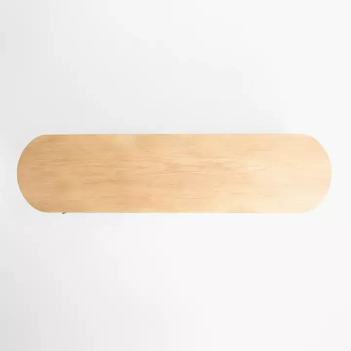 Oval Ribbed Sliding Doors Coffee Table