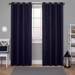 Oxford Navy Thermal Curtain Panel Set, 96 in.