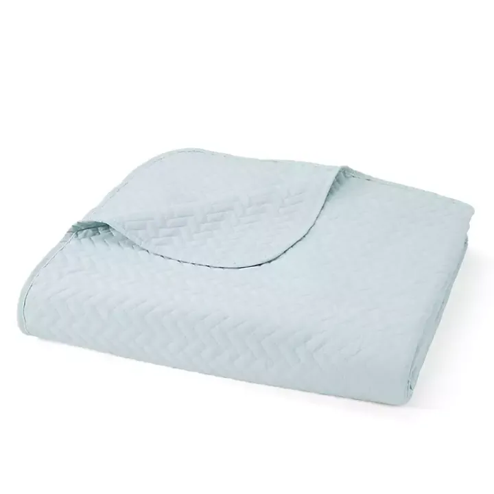 Pale Blue Herring 3-pc. Twin Quilted Coverlet Set