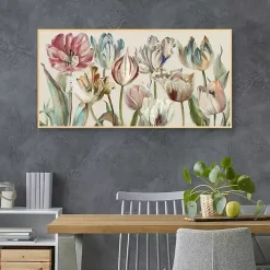 Parrot Tulips Framed Canvas Art Print