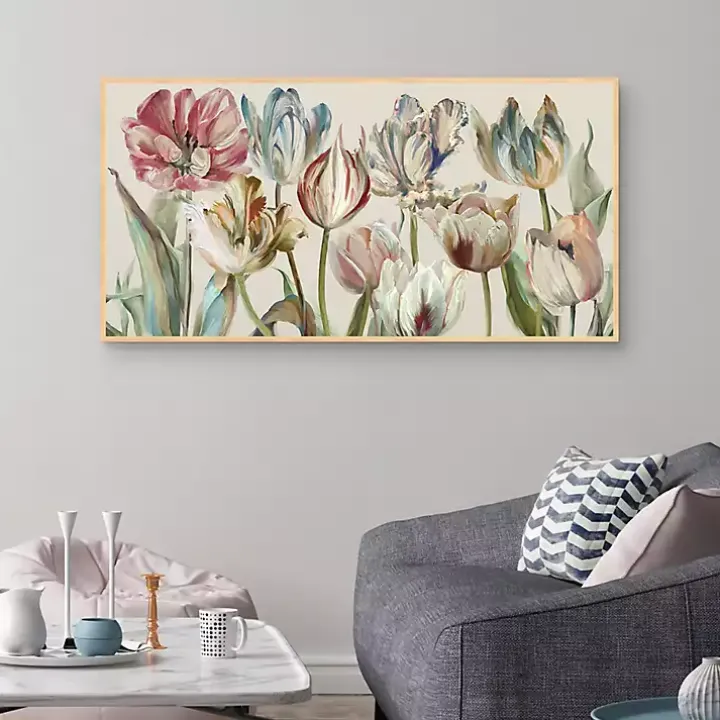 Parrot Tulips Framed Canvas Art Print