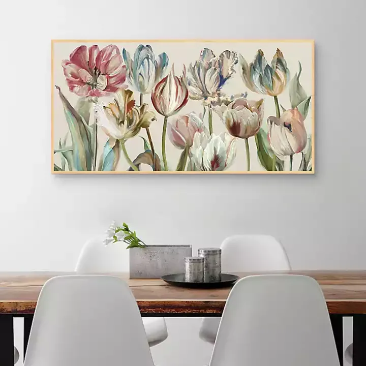 Parrot Tulips Framed Canvas Art Print