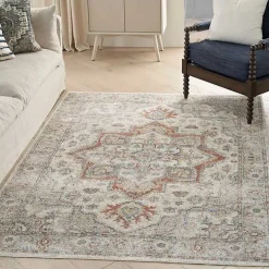 Pastel Medallion Washable Area Rug, 5x7