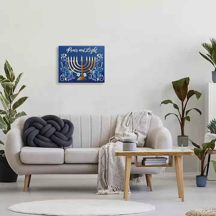 Peace and Light Menorah Canvas Art Print