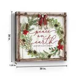 Peace On Earth Wreath Canvas Art Print