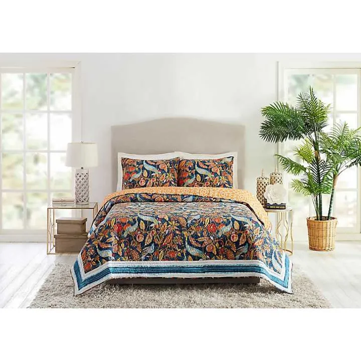 Peacock Garden Full/Queen 3-pc. Quilt Set