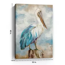 Pelican Perch Canvas Art Print, 32x48 in.