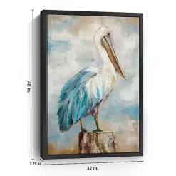Pelican Perch Framed Canvas Art Print, 32x48 in.