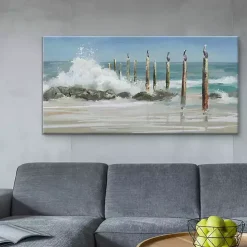 Perched By The Sea Canvas Art Print