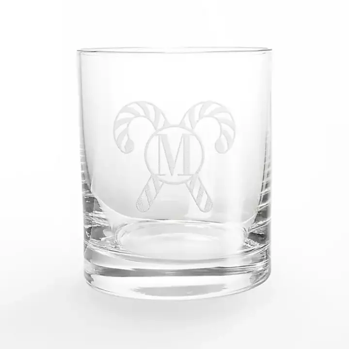 Personalized Candy Cane Whiskey Glasses, Set of 2