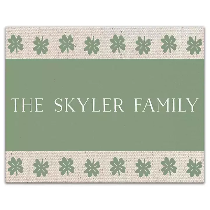 Personalized Clover Stripe Irish Canvas Print