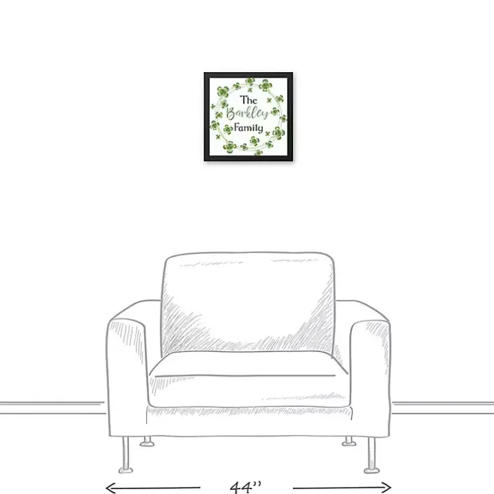 Personalized Clover Wreath Framed Art Print