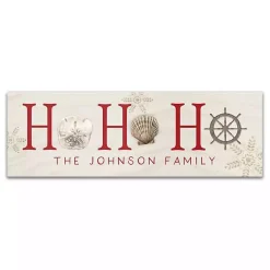 Personalized Coastal Ho Ho Ho Canvas Art Print