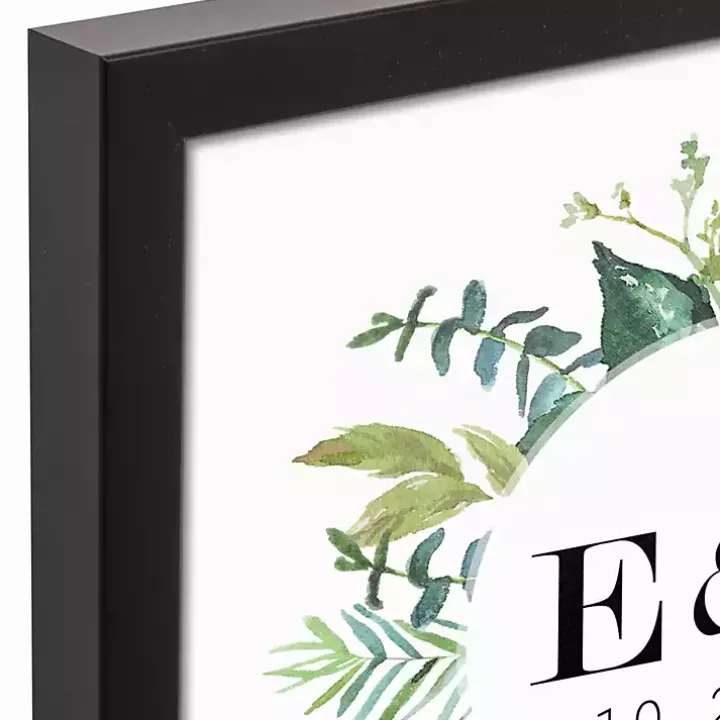 Personalized Framed Monogram Leaves Wall Plaque