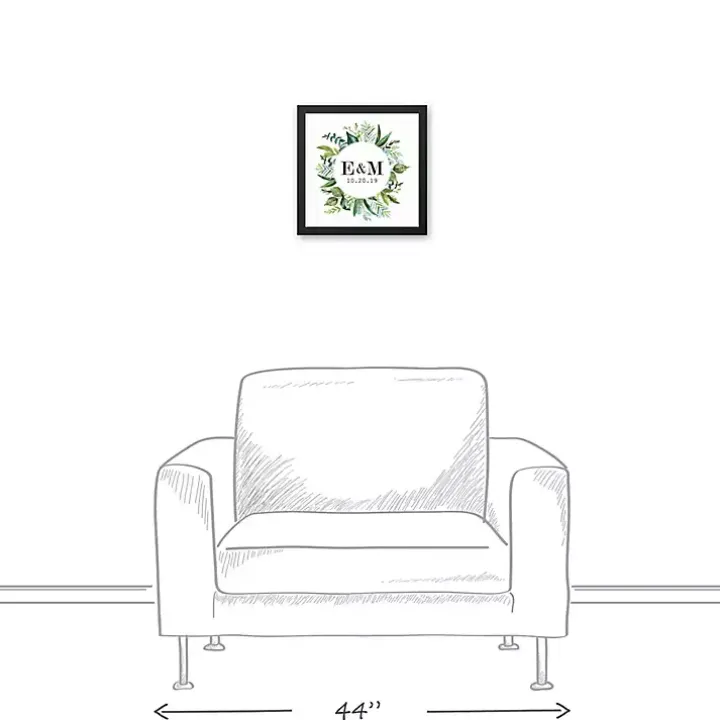 Personalized Framed Monogram Leaves Wall Plaque