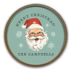 Personalized Jolly Retro Santa Framed Wall Plaque