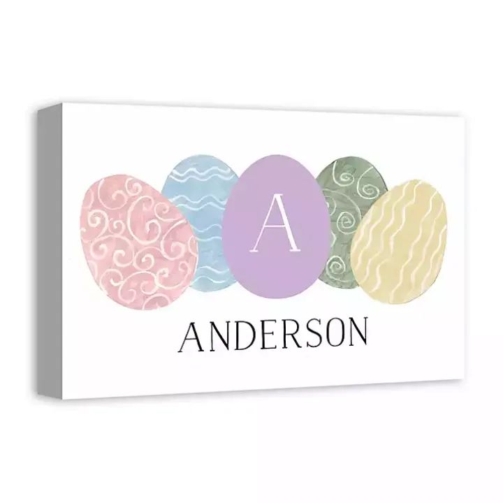 Personalized Monogram Egg Canvas Wall Plaque