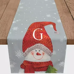 Personalized Monogram Snowman Table Runner, 72 in.
