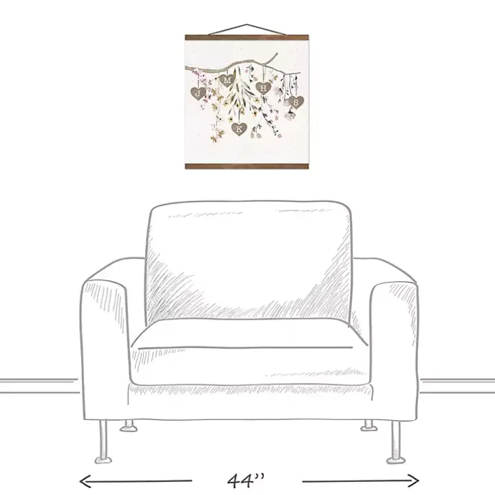 Personalized Monogram Tree Branch Teakwood Print