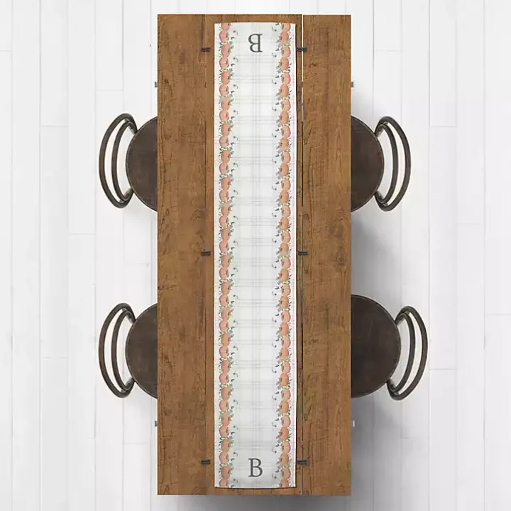 Personalized Plaid Monogram Table Runner, 72 in.