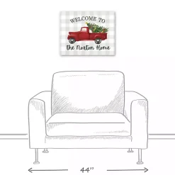 Personalized Welcome Christmas Truck Canvas Plaque