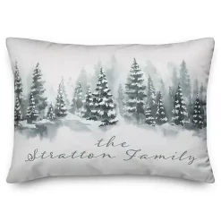 Personalized Winter Tree Landscape Pillow