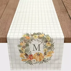 Personalized Wreath Monogram Table Runner, 72 in.