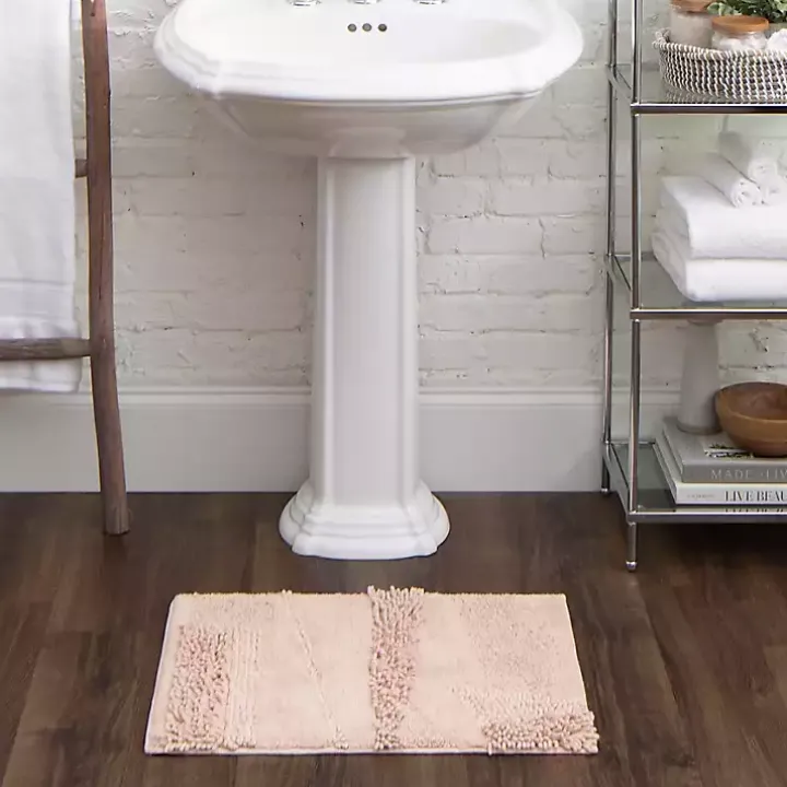 Petal Blush Asymmetrical Cotton Bath Mat, 34 in.