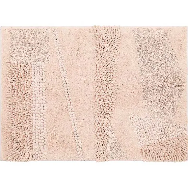 Petal Blush Asymmetrical Cotton Bath Mat, 34 in.