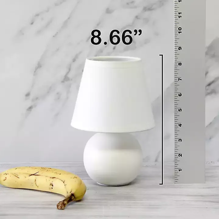 Petite Off White Orb Ceramic Table Lamp