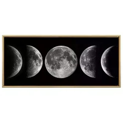 Phases of the Moon Framed Canvas Art Print