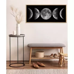 Phases of the Moon Framed Canvas Art Print