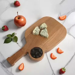 Pickleball Shaped Acacia Wood Serving Board