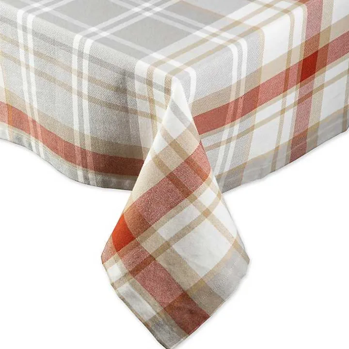 Picnic Plaid Cotton Tablecloth, 84 in.