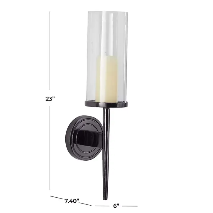 Pierre Polished Black Stem Sconce