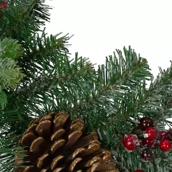 Pine, Berry, and Buffalo Plaid Christmas Garland