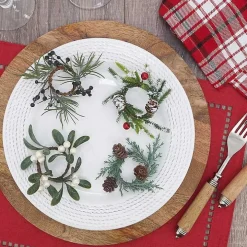 Pineberry Christmas Wreath Napkin Rings, Set of 4