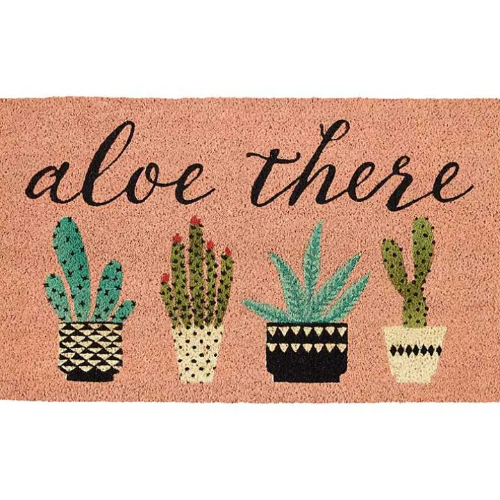 Pink Aloe There Coir Doormat